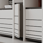 Стеллаж прямой ассиметричный с полками и 4-мя дверцами ARYA BOOKCASE WHITE варинант исполнения - 3 | Loft Concept в Волгограде