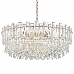 Круглая люстра с хрустальными подвесками на золотистом каркасе Gorgeous Crystal Light варинант исполнения - 10 | Loft Concept в Волгограде
