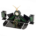 Настольный канцелярский набор из нефрита с декором в виде орла Golden Eagle варинант исполнения - 2 | Loft Concept в Волгограде