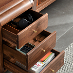 Стол рабочий округлой формы с 3-мя ящиками  Working Moonnut Table варинант исполнения - 5 | Loft Concept в Волгограде