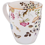 Кружка белая из фарфора с рисунком цветов 400 мл Garden Whisper Porcelain Set  варинант исполнения - 1 | Loft Concept в Волгограде