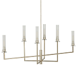 Люстра с 6-ю белыми матовыми плафонами из стекла в форме цилиндра Longitude варинант исполнения - 5 | Loft Concept в Волгограде