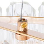 Люстра подвесная многослойная с прозрачными хрустальными трубками и золотистым каркасом Hexagon Tube Light варинант исполнения - 4 | Loft Concept в Волгограде