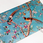 Банкетка из массива бука с цветочным принтом Turquoise Beige Chinoiserie Imperial  Garden Banquette варинант исполнения - 2 | Loft Concept в Волгограде