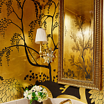 Обои ручная роспись в стиле Арт-деко Rateau Original colourway on Deep Rich Gold gilded paper варинант исполнения - 2 | Loft Concept в Волгограде