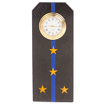 Часы погон подарочные настольные Авиация ВМФ из натурального камня Змеевик Military Clock варинант исполнения - 7 | Loft Concept в Волгограде