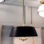 Подвесной светильник с конусовидным металлическим абажуром черного цвета Kichler варинант исполнения - 11 | Loft Concept в Волгограде