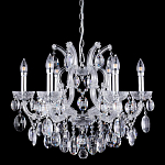 Люстра подвесная с 6-ю лампочками и прозрачными хрустальными подвесками на хромированном основании Crystal lamps варинант исполнения - 1 | Loft Concept в Волгограде