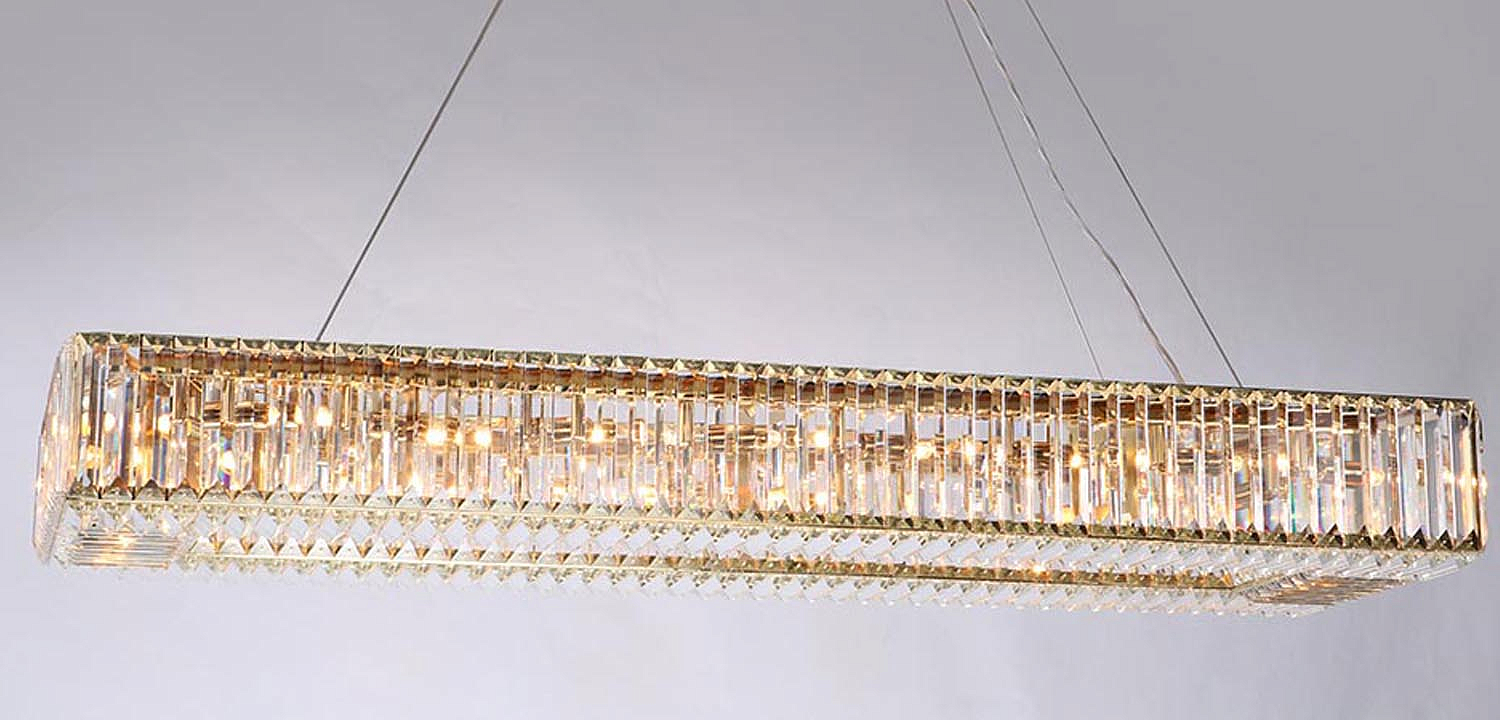 Люстра Darleen Crystal Gold Rectangular Chandelier Люстра Darleen Crystal Gold Rectangular Chandelier - Loft-Concept в Волгограде