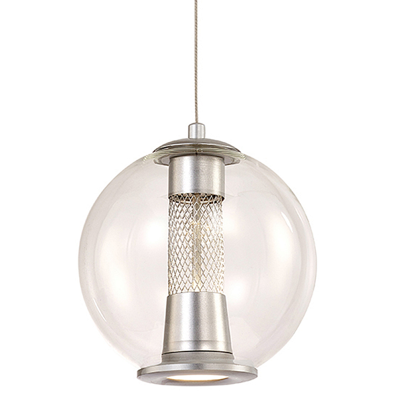 Подвесной светильник с плафоном в форме шара Inner Gleam Orb silver Прозрачное Стекло Серебряный Подвесной светильник с плафоном в форме шара Inner Gleam Orb silver Прозрачное Стекло Серебряный в Волгограде | Loft Concept