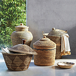 Плетеная корзина из ротанга и бамбука Wicker Vase Basket варинант исполнения - 3 | Loft Concept в Волгограде