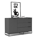 Комод цвета графит с 3-мя ящиками Strict Lines  варинант исполнения - 3 | Loft Concept в Волгограде