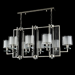 Люстра прямоугольной формы с 8-ю цилиндрическими плафонами из стекла Laurent варинант исполнения - 4 | Loft Concept в Волгограде