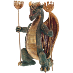 Подсвечник в виде дракона Dragon Candlestick Green Gold варинант исполнения - 3 | Loft Concept в Волгограде