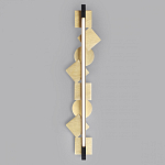 Бра вертикальное черного цвета с золотыми кругами и квадратами Gravyura варинант исполнения - 3 | Loft Concept в Волгограде