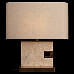 Настольная лампа с прямоугольным основанием из натурального камня c тканевым абажуром Lapis Tiburtinus варинант исполнения - 2 | Loft Concept в Волгограде