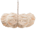 Круглая люстра волнистой формы с декором из круглых деревянных бусин White Wooden Beads Chandelier варинант исполнения - 1 | Loft Concept в Волгограде