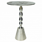 Кофейный столик с рельефной столешницей из металла Aplika Silver варинант исполнения - 1 | Loft Concept в Волгограде