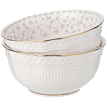 Обеденный сервиз белого цвета из фарфора на 6 персон 23 предмета Floral Charm варинант исполнения - 7 | Loft Concept в Волгограде