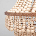 Многоярусная люстра украшенная круглыми деревянными бусами Wooden Beads Chandelier L варинант исполнения - 2 | Loft Concept в Волгограде
