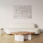 Дизайнерский журнальный стол с фигурной столешницей на белом основании Holarisex варинант исполнения - 2 | Loft Concept в Волгограде