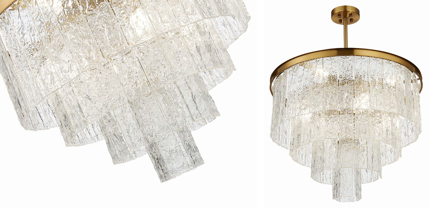 Люстра Renea Textured Glass Chandelier Brass D60 Люстра Renea Textured Glass Chandelier Brass D60 - Loft-Concept в Волгограде