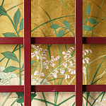 Обои ручная роспись The Plain of Musashi Original colourway on painted Xuan paper with gold ombre варинант исполнения - 2 | Loft Concept в Волгограде