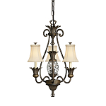 Люстра бронзового цвета с 3-мя кремовыми текстильными абажурами Hinkley варинант исполнения - 1 | Loft Concept в Волгограде