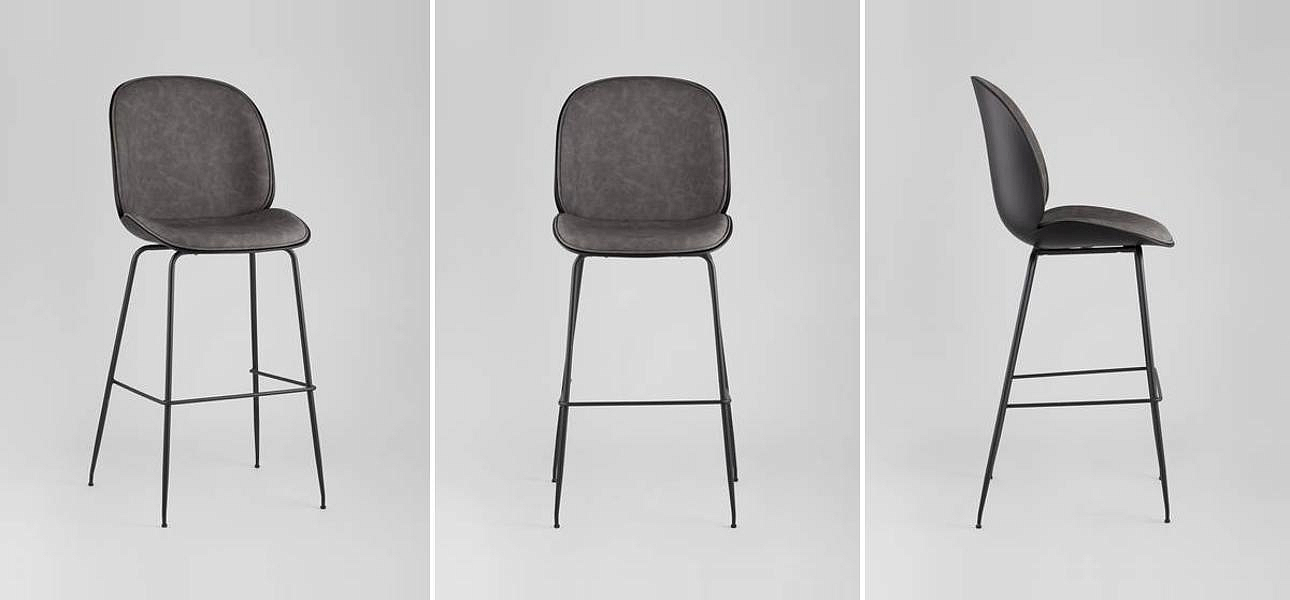 Стул Барный Винтажная Серая Экокожа Vendramin Bar Chair Стул Барный Винтажная Серая Экокожа Vendramin Bar Chair - Loft-Concept в Волгограде