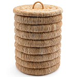 Плетеная корзина с крышкой из плетеного бананового дерева Zuwena Wicker Basket варинант исполнения - 2 | Loft Concept в Волгограде