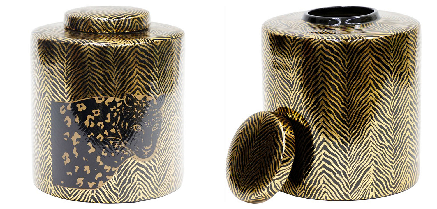 Ваза Leopard Vase black and gold 25 Ваза Leopard Vase black and gold 25 - Loft-Concept в Волгограде