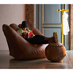 Дизайнерский кожаный пуф в виде бейсбольного мяча Poltronova Joe Ball Pouf варинант исполнения - 7 | Loft Concept в Волгограде