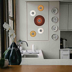 Бра с круглым белым плафоном и черной центральной деталью Natural Harmonie  варинант исполнения - 2 | Loft Concept в Волгограде