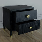 Тумба прикроватная с двумя ящиками Elsa Dreams Black варинант исполнения - 2 | Loft Concept в Волгограде