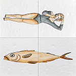 Плитка с узором Рыба Русалка варинант исполнения - 2 | Loft Concept в Волгограде