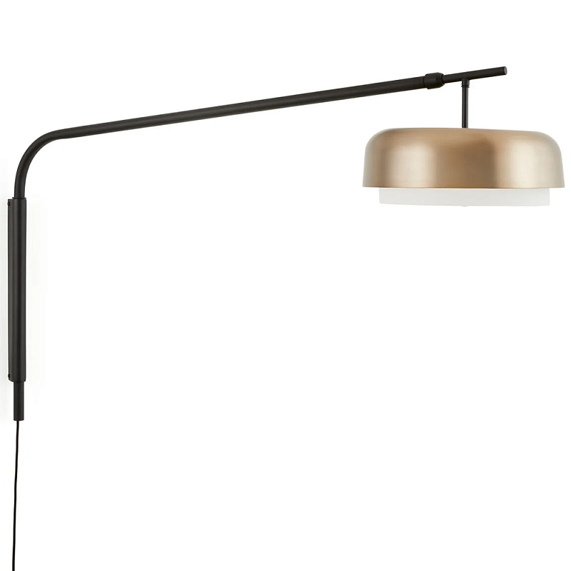 Настенный светильник Wilona Wall Linear Lamp Латунь Черный Белый Настенный светильник Wilona Wall Linear Lamp Латунь Черный Белый в Волгограде | Loft Concept