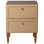 Тумба прикроватная бежевая из массива бука с 2-мя ящиками Wenge Light варинант исполнения - 2 | Loft Concept в Волгограде