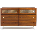 Комод с 6-ю ящиками с декором из ротанга Degarmo Chest of Drawers варинант исполнения - 2 | Loft Concept в Волгограде