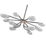 Люстра черного цвета с 12-ю прозрачными плафонами овальной формы Iona chandelier варинант исполнения - 3 | Loft Concept в Волгограде