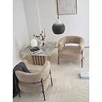 Кресло полукруглое мягкое с буклированной обивкой Armchair with Boucle Upholstery варинант исполнения - 7 | Loft Concept в Волгограде