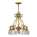 Люстра цвета латунь с 5-ю плафонами из рельефного стекла в форме ананаса Hinkley варинант исполнения - 2 | Loft Concept в Волгограде