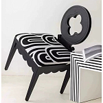 Дизайнерский стул с круглой деревянной спинкой Black and White Clover варинант исполнения - 6 | Loft Concept в Волгограде