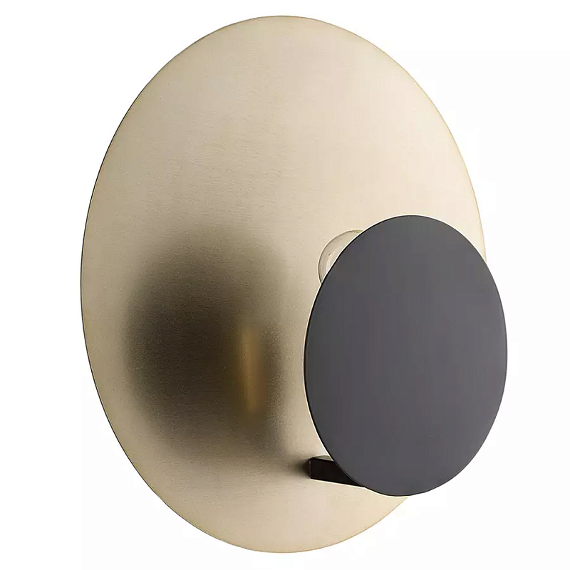 Бра круглое в сочетании золотистого и чёрного цвета Round Sconce Gold and Black Черный Золотой Бра круглое в сочетании золотистого и чёрного цвета Round Sconce Gold and Black Черный Золотой в Волгограде | Loft Concept