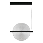 Светодиодный подвесной светильник круглой формы с металлическим черным каркасом Marble Glow варинант исполнения - 4 | Loft Concept в Волгограде