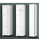 Шкаф-пенал белый с зеркальной дверцей Strict Lines варинант исполнения - 5 | Loft Concept в Волгограде