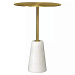 Кофейный столик с круглой столешницей на белом мраморном основании Original Foundation варинант исполнения - 3 | Loft Concept в Волгограде