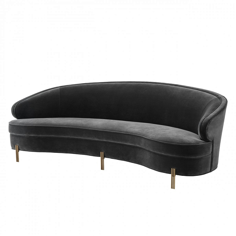 Диван Eichholtz Sofa Pierson dark grey Серый Латунь Диван Eichholtz Sofa Pierson dark grey Серый Латунь в Волгограде | Loft Concept