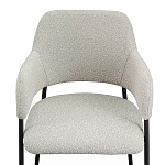 Стул мягкий с подлокотниками Chair Gray Upholstery Boucle варинант исполнения - 5 | Loft Concept в Волгограде