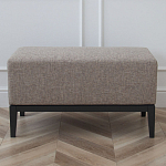 Банкетка из массива бука с бежевой обивкой из рогожки на 4-х ножках черного цвета Fjord варинант исполнения - 1 | Loft Concept в Волгограде