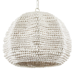 Подвесной светильник в форме купола с декором из круглых деревянных бусин White Wooden Beads Chandelier варинант исполнения - 3 | Loft Concept в Волгограде